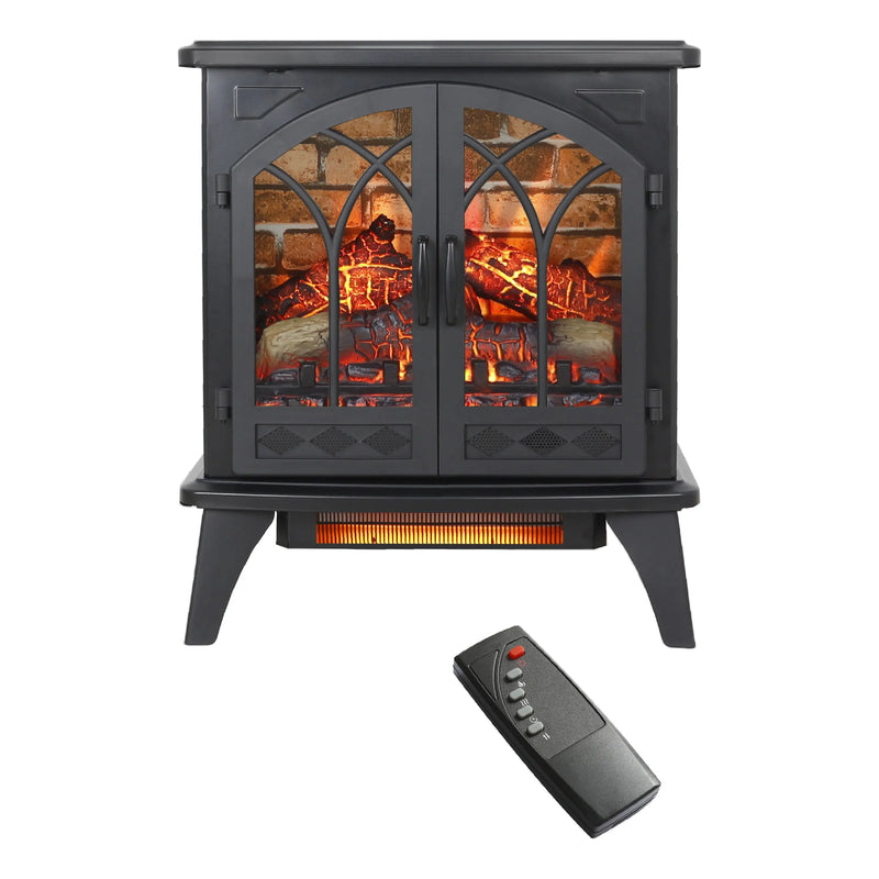 24" Electric Fireplace Stove with 3D Flames and Remote Control