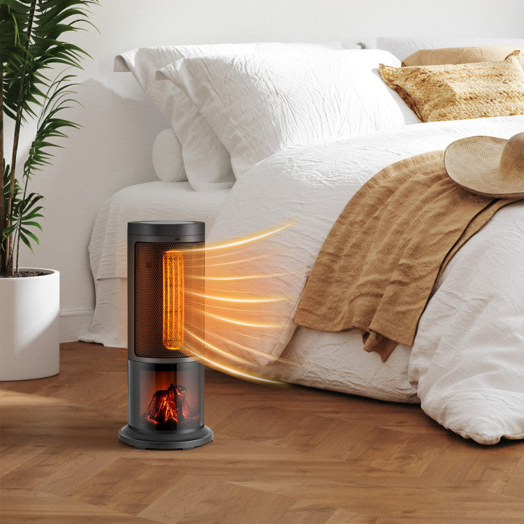 1500W electric tower heater with 135° oscillation side view