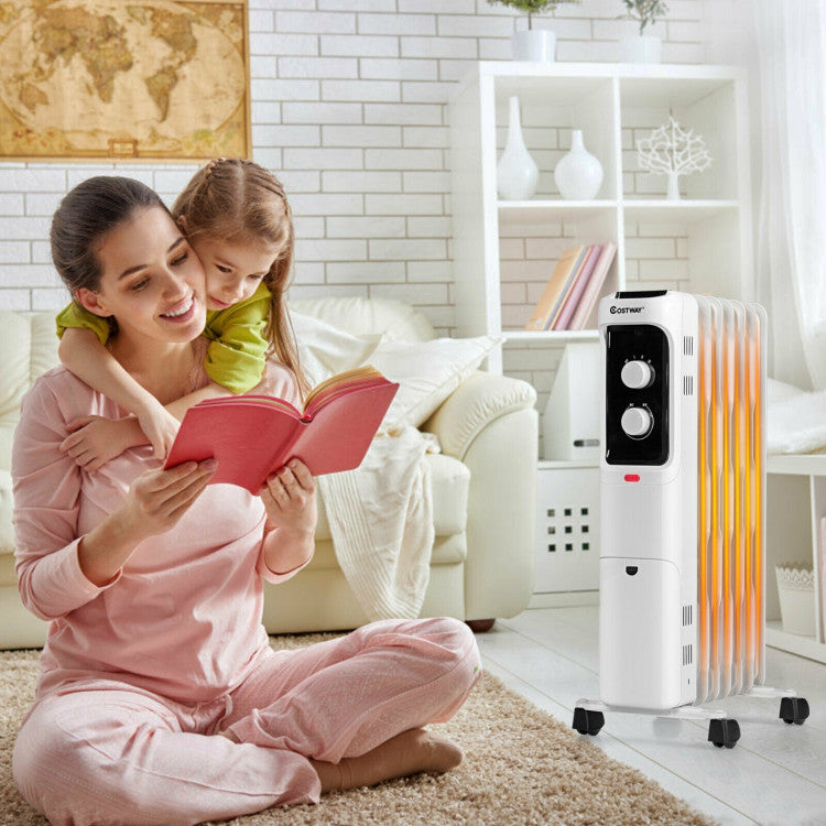 1500W oil-filled portable space heater for indoor use