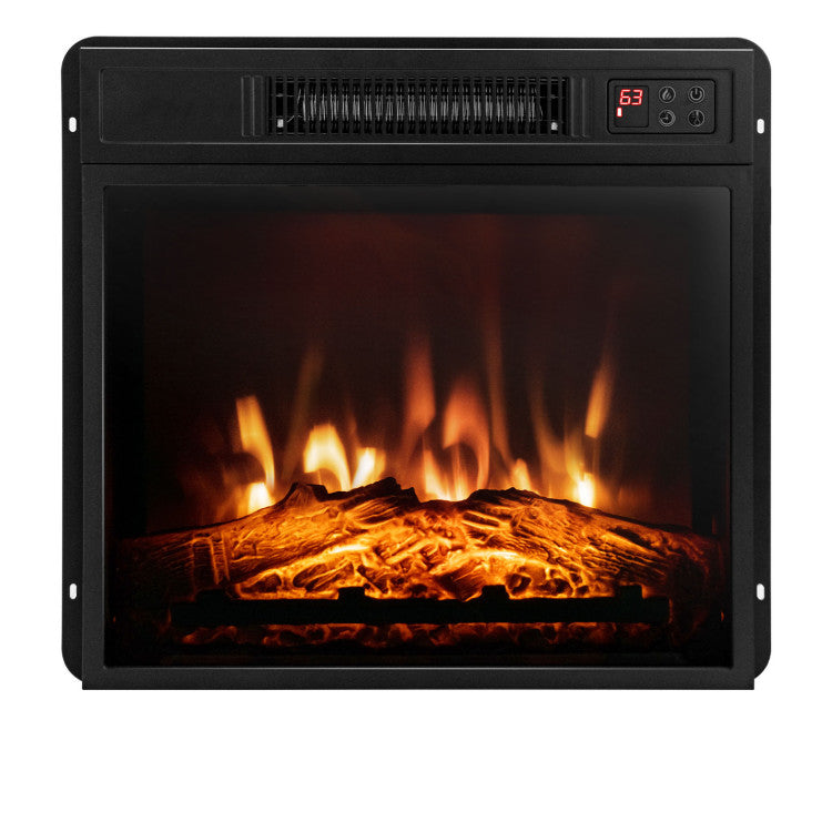 18 Inch Electric Fireplace Insert with Adjustable LED Flame