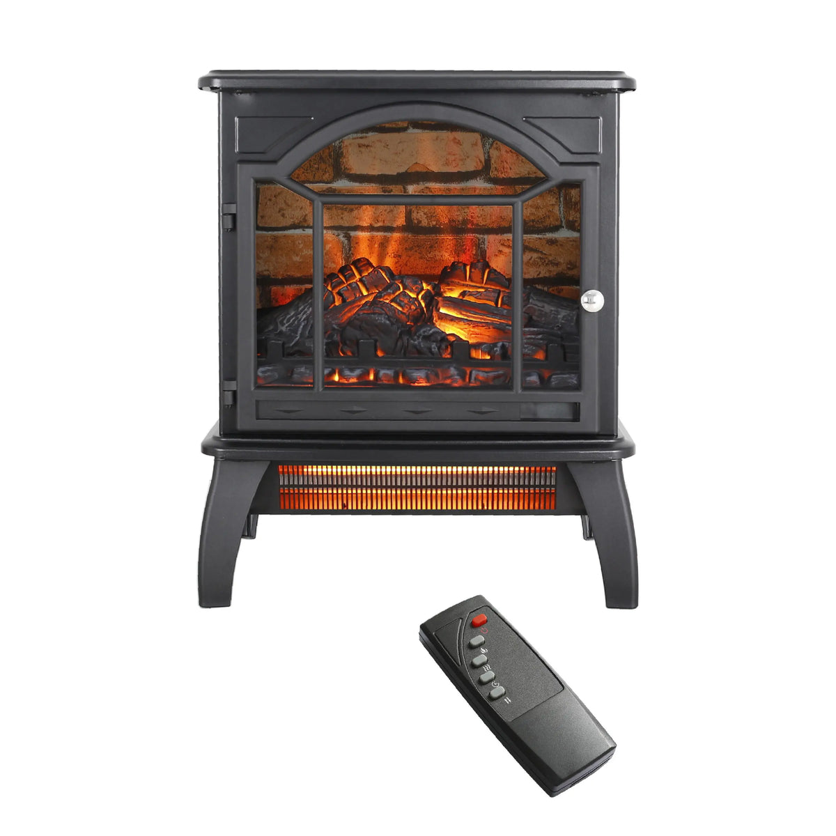 18-inch electric infrared quartz fireplace stove with realistic flame effect