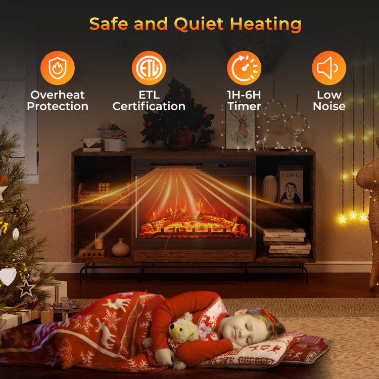 180 Degree View Electric Fireplace Heater
