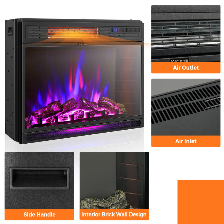 25 inch recessed fireplace for bedroom or living room