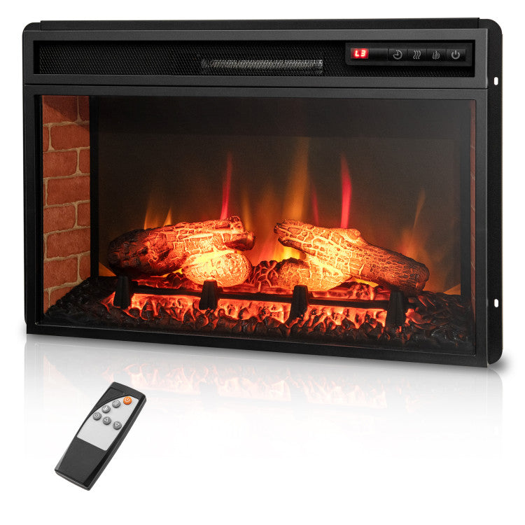 26 Inch Recessed Electric Fireplace Heater with 3D Flame Effect