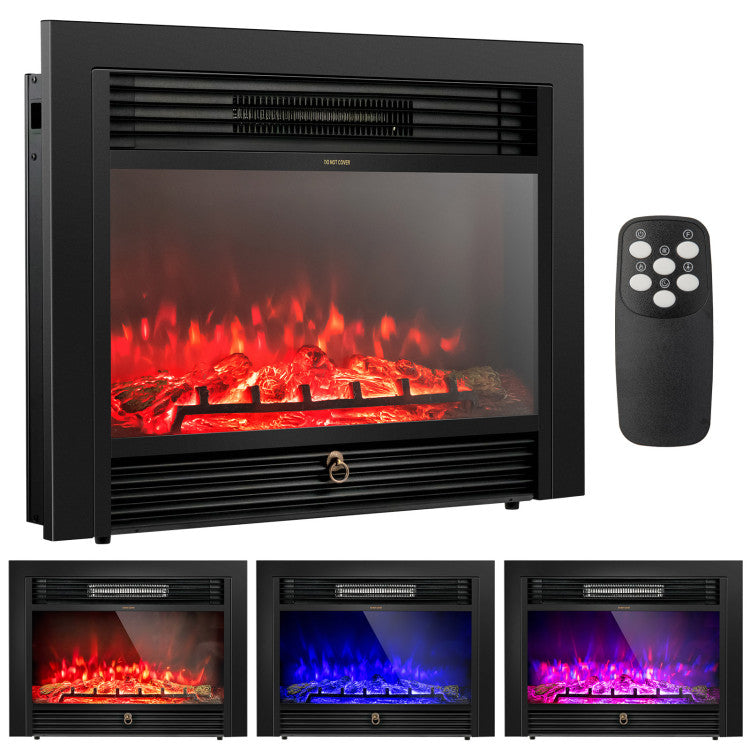 28.5 inch electric fireplace recessed or wall-mounted installation