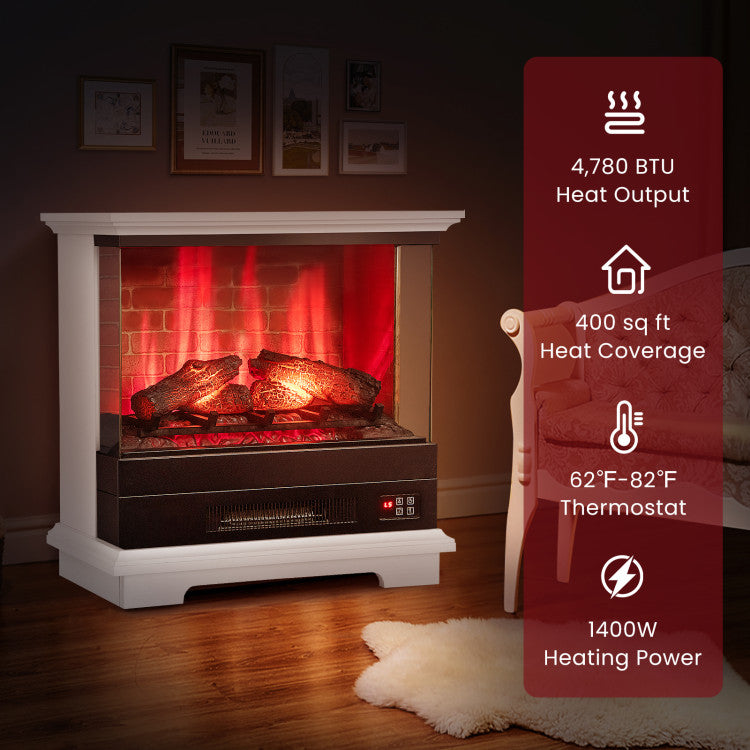 3-Sided Electric Fireplace for Living Room