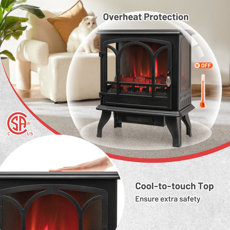 3-sided flame view electric fireplace installed in living room