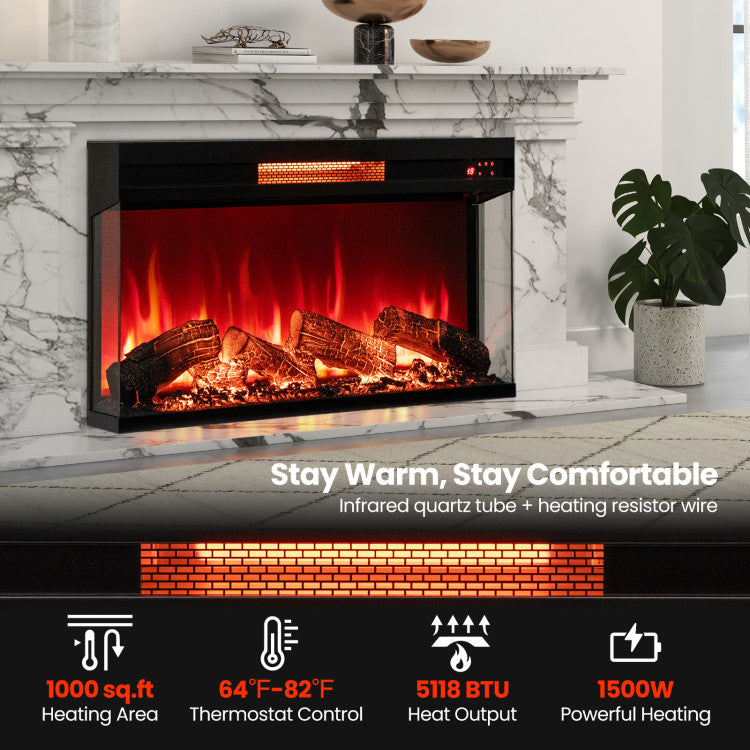 36 Inch Wall Mount Electric Fireplace
