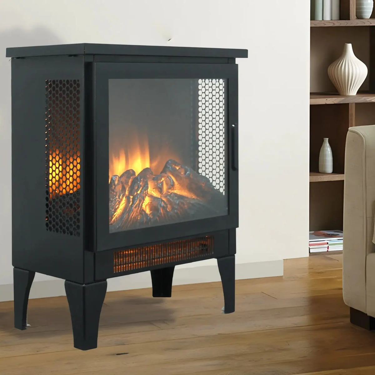 Realistic 3D Flame Effect with Three-Sided View