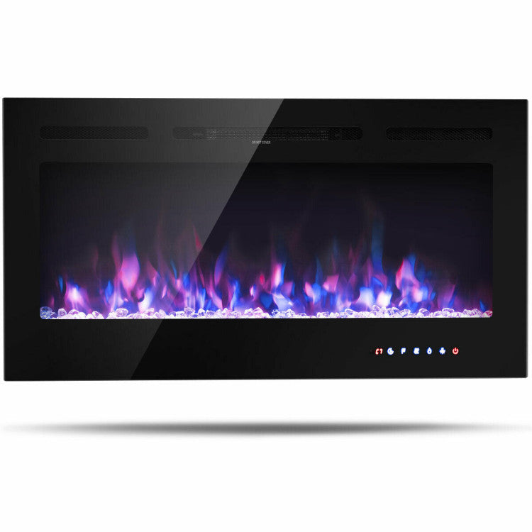 40-inch recessed electric fireplace insert wall mounted