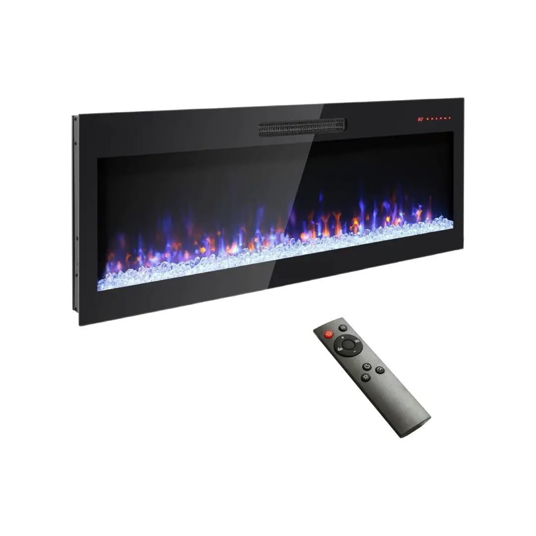 50" recessed & wall-mounted electric fireplace with realistic flame