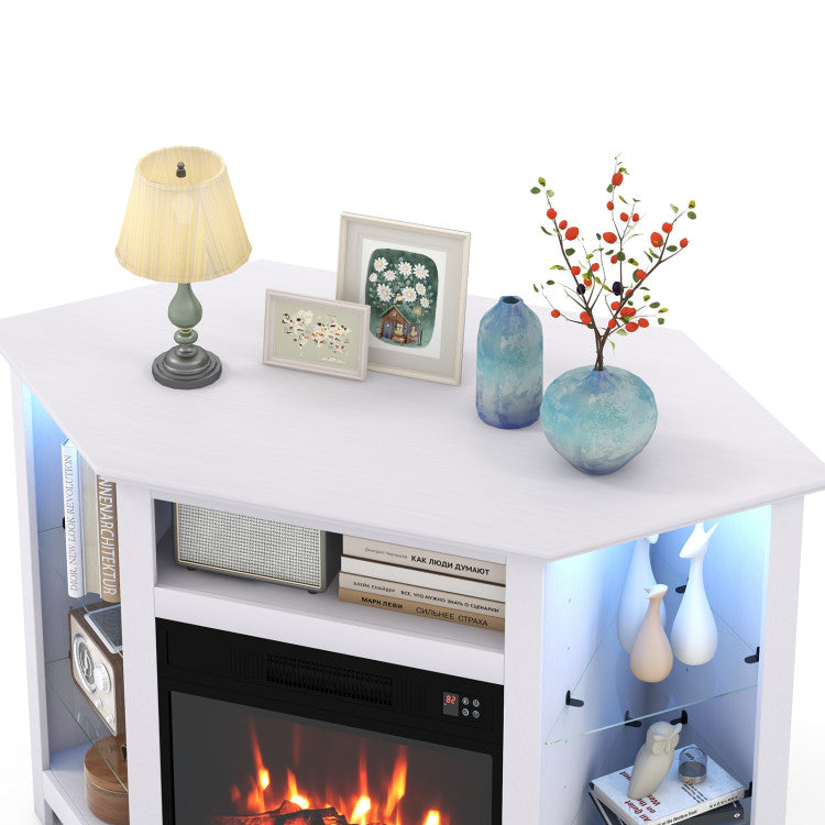 	50 inch TV stand with built-in electric fireplace heater