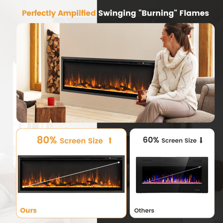 50 Inch Wall Hung Electric Fireplace