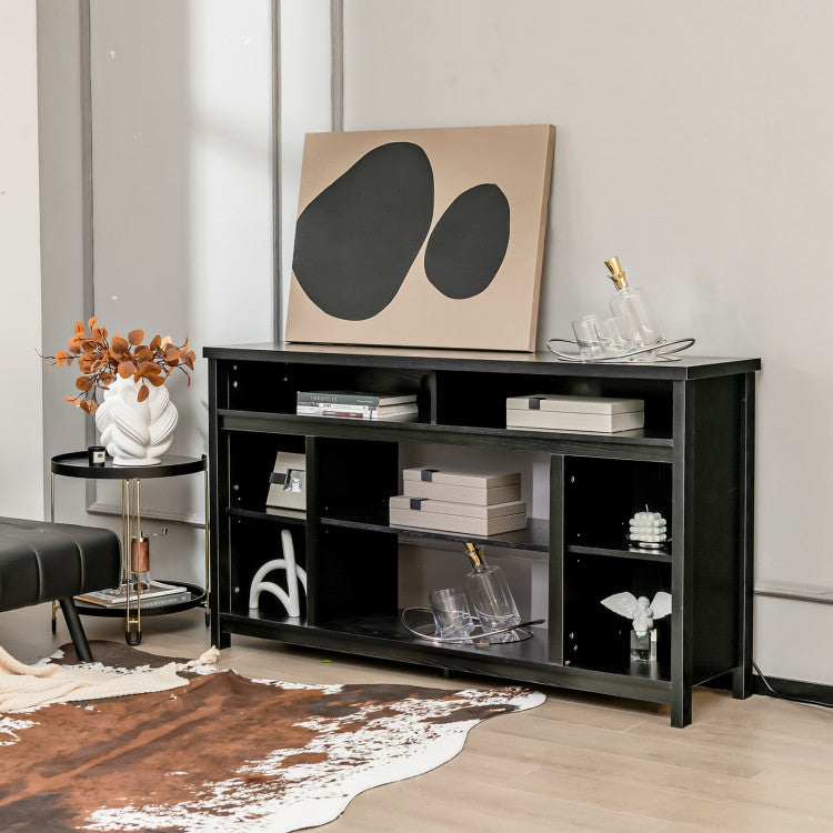 58 inch TV stand with fireplace and media storage