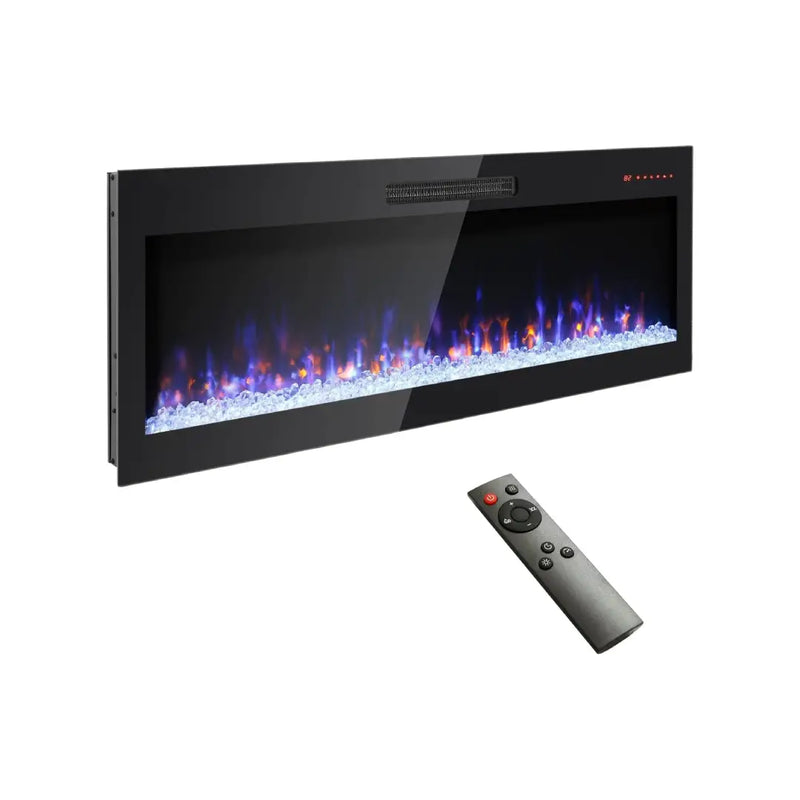 60-inch recessed wall-mounted electric fireplace