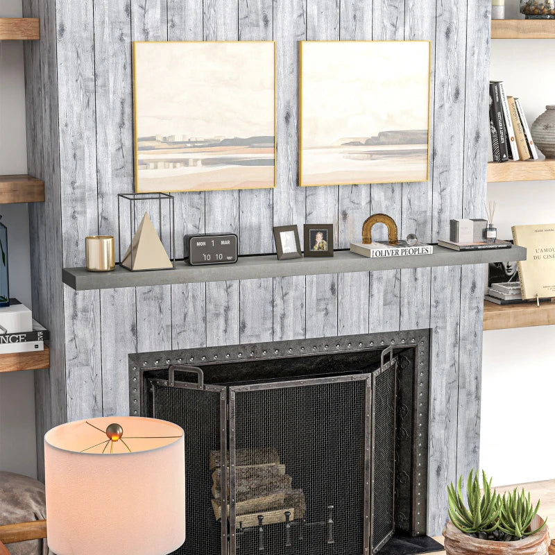 Close-up of 72-inch wood beam mantel grain