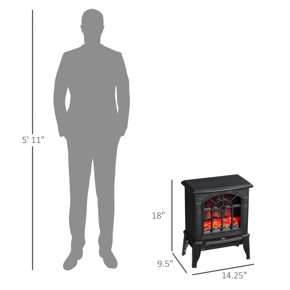 Overheat protection electric fireplace heater with elegant white finish and efficient heat output
