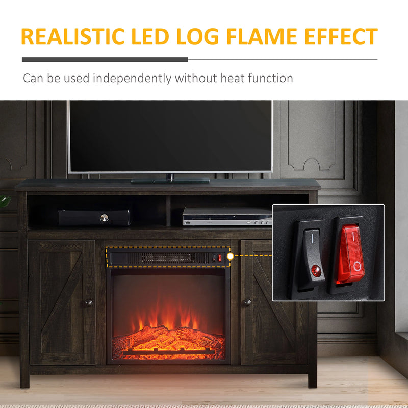 HOMCOM False Fireplace Mantel Stand with Storage