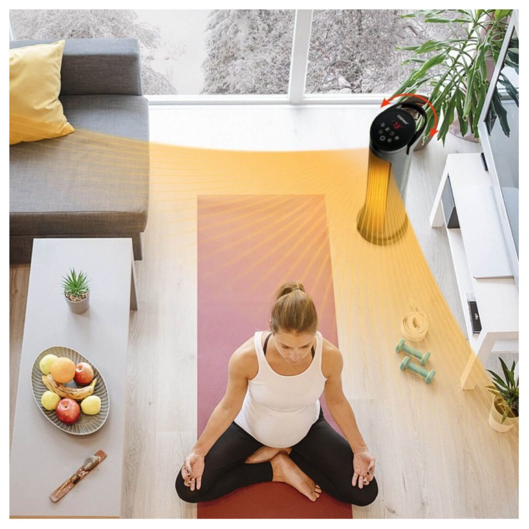 1500W PTC Ceramic Electric Space Heater with Remote – Oscillating Portable Indoor Heater with Thermostat, Timer & Overheat Protection
