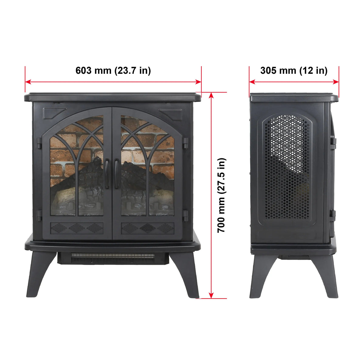 Adjustable Brightness Electric Fireplace with Four Flame Settings