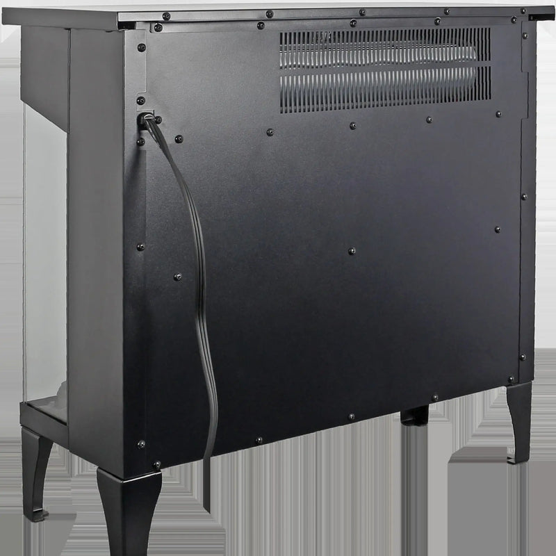 Adjustable flame brightness and color settings on electric fireplace.