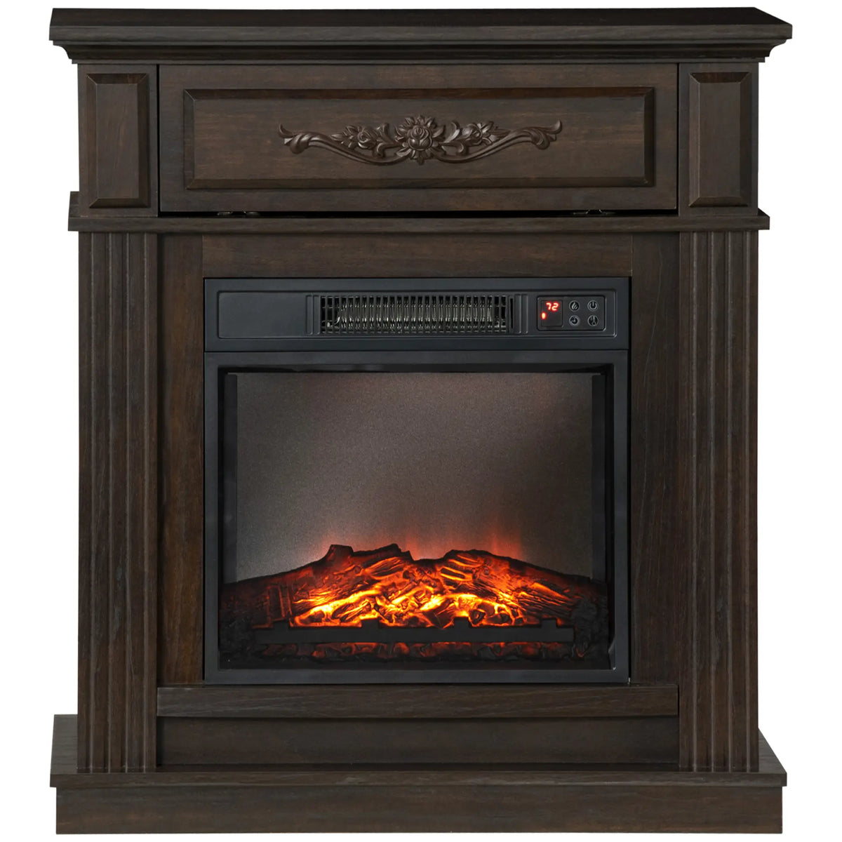 Adjustable Flame Electric Fireplace with Remote