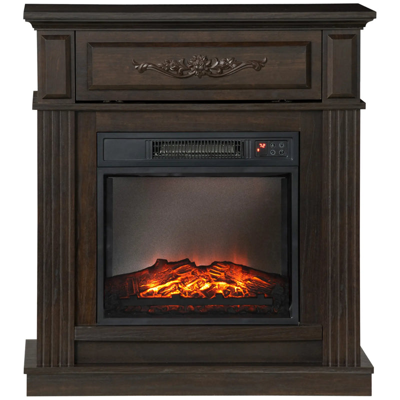 Adjustable Flame Electric Fireplace with Remote