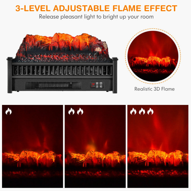 Electric fire log insert with adjustable brightness