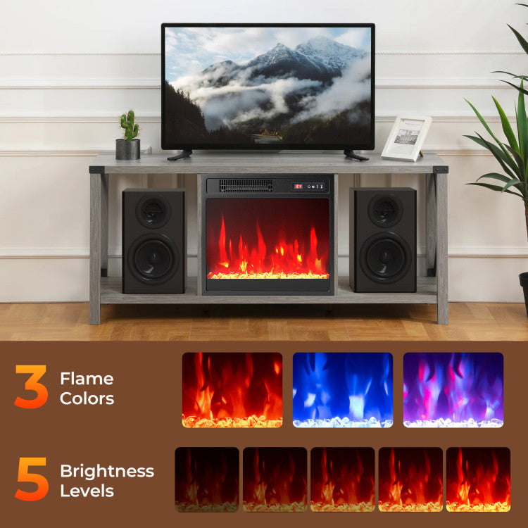 Adjustable Heat Electric Fireplace Insert