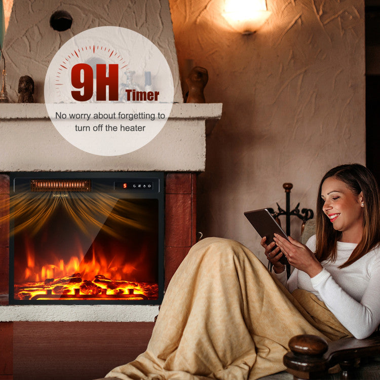 Adjustable LED Flame Display on Electric Fireplace