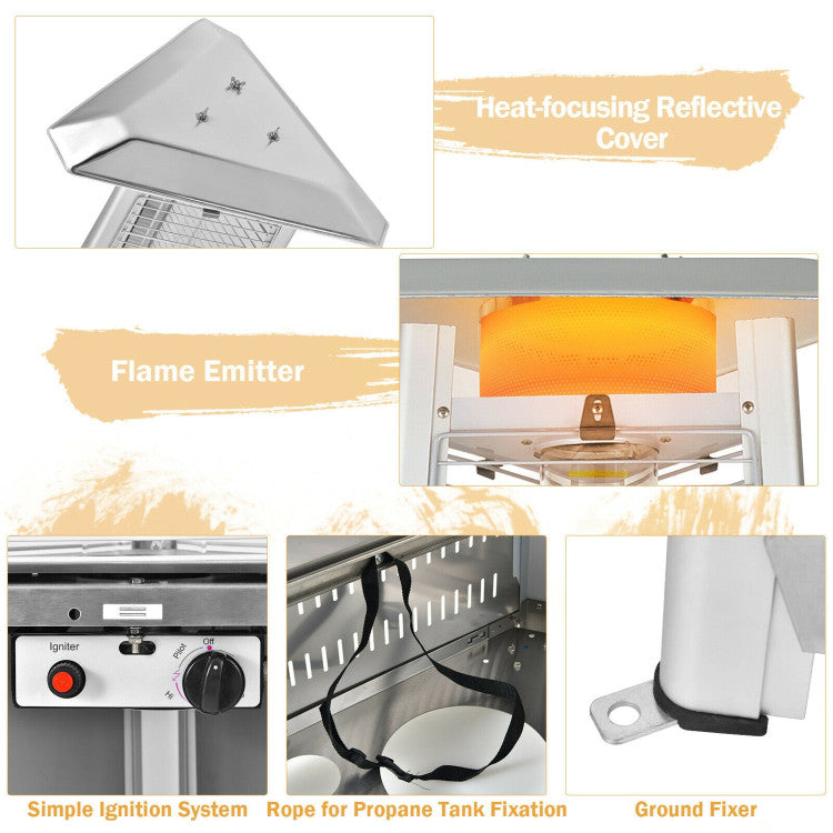 Backyard pyramid heater with easy assembly and stable base