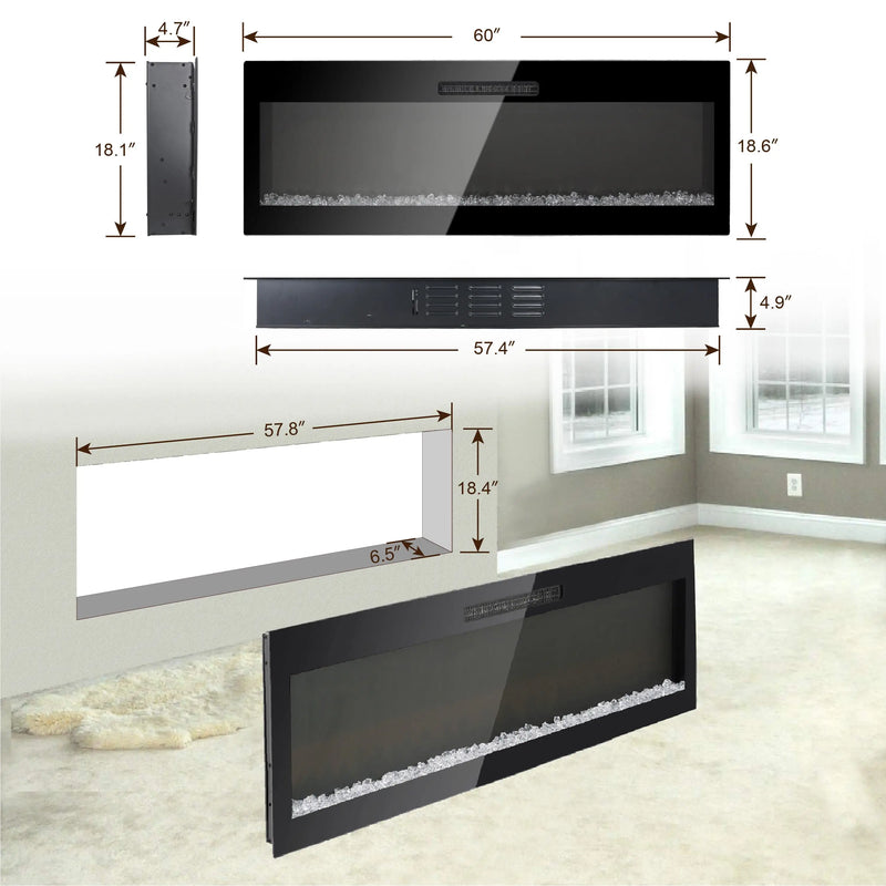Electric fireplace heater for bedrooms