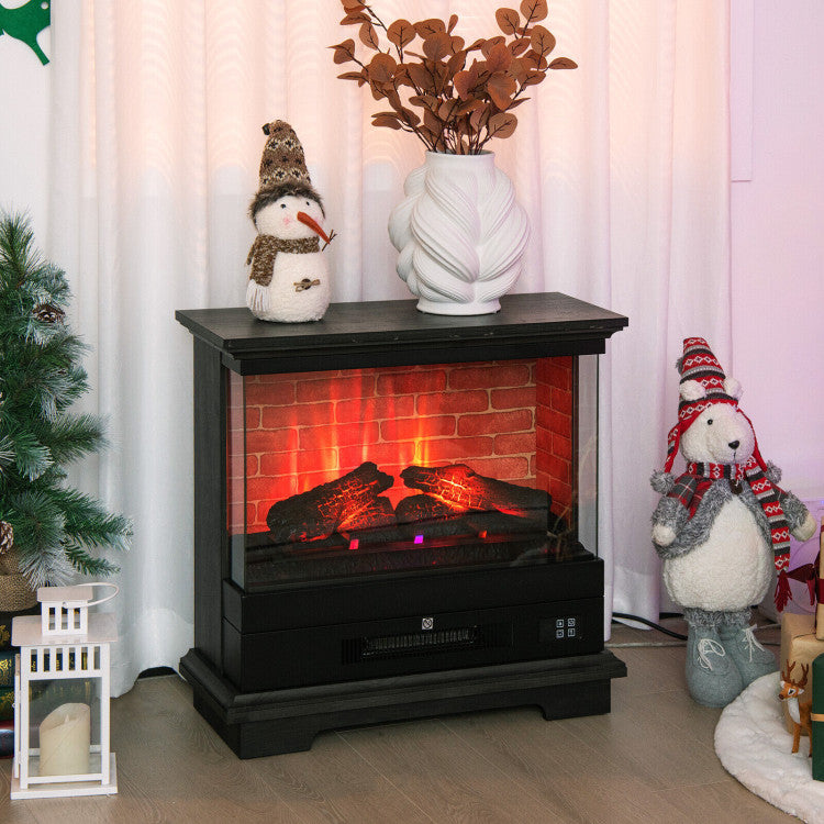 black-electric-fireplace-freestanding-remote