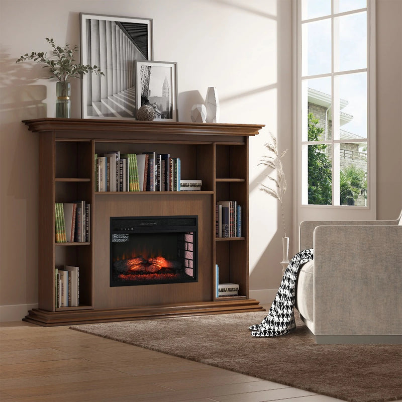 Black Recessed Electric Fireplace Insert for Home & Office