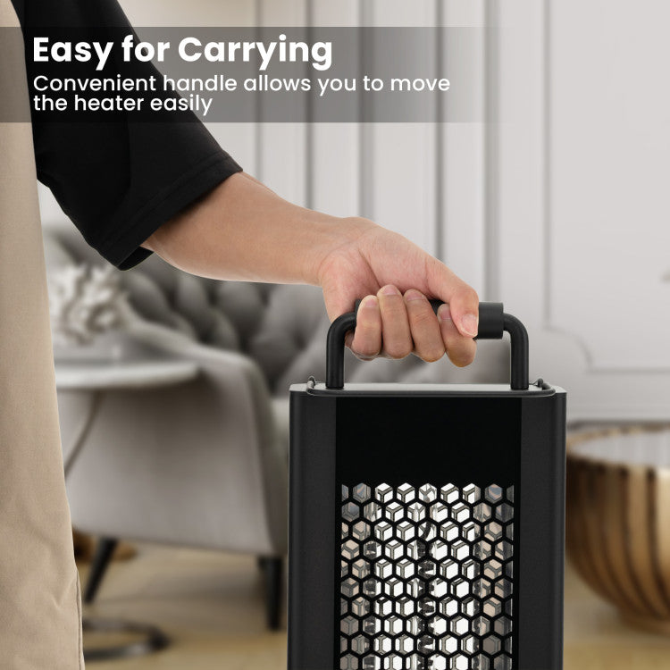 Carbon fiber heating element for efficient double-sided warmth