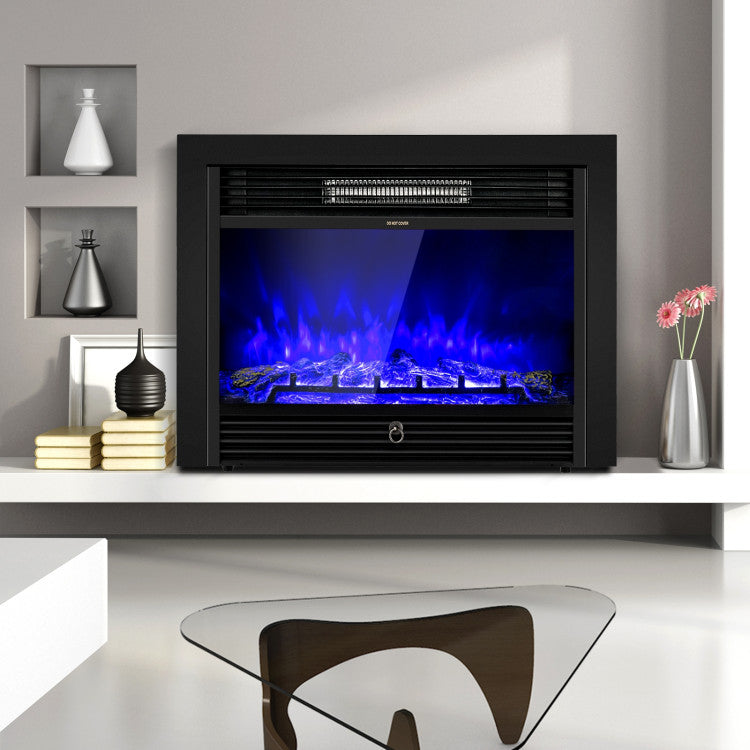 Chimney breast TV unit with wall inset electric fireplace