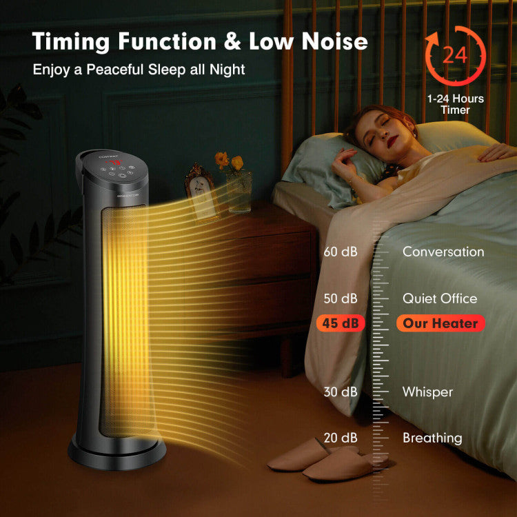 Compact electric heater with tip-over safety protection