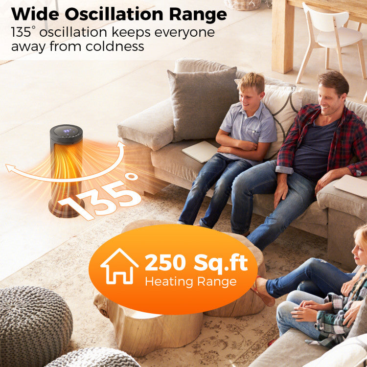 Compact electric heater featuring built-in handle for portability