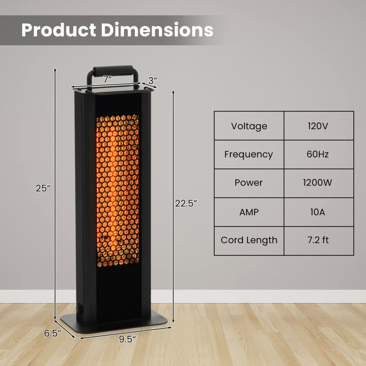 Compact heater ideal for bedroom or office environments