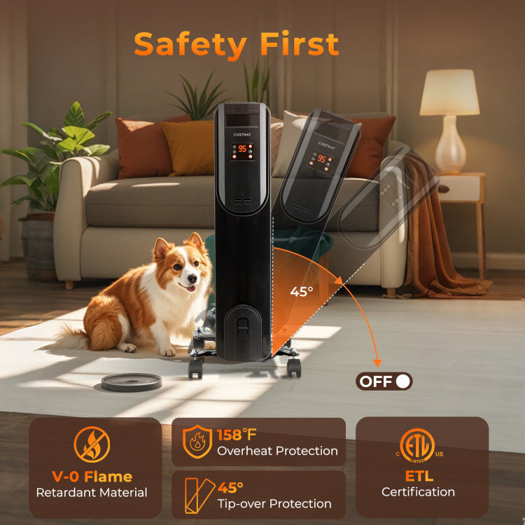  Convenient cord wrap on portable oil radiator heater