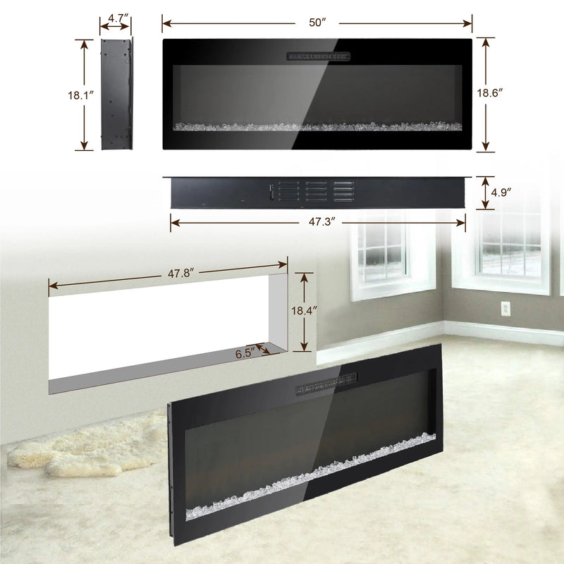 Corner entertainment center with built-in electric fireplace.