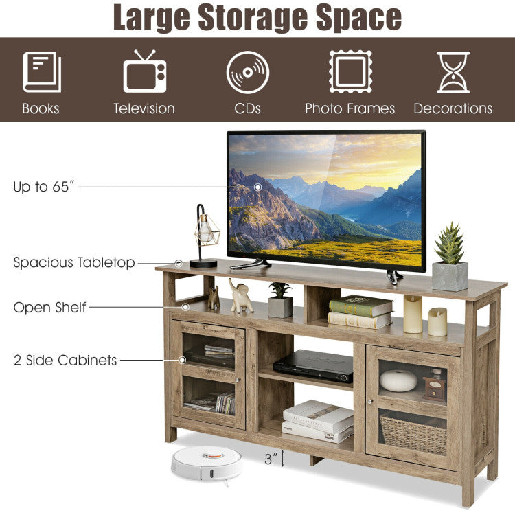 Corner Fireplace TV Stand with Media Storage