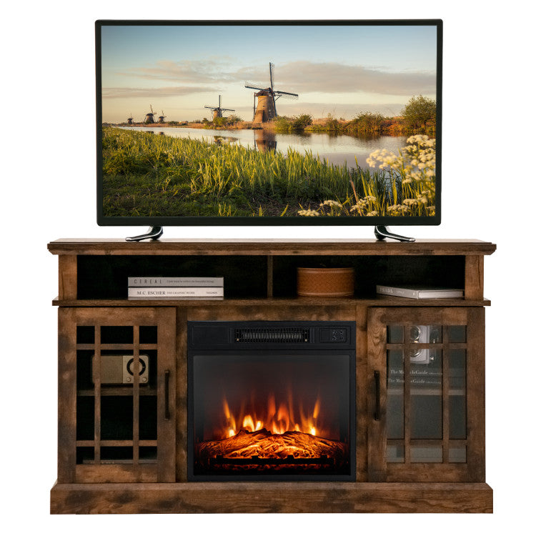  Corner setup view with fireplace TV cabinet