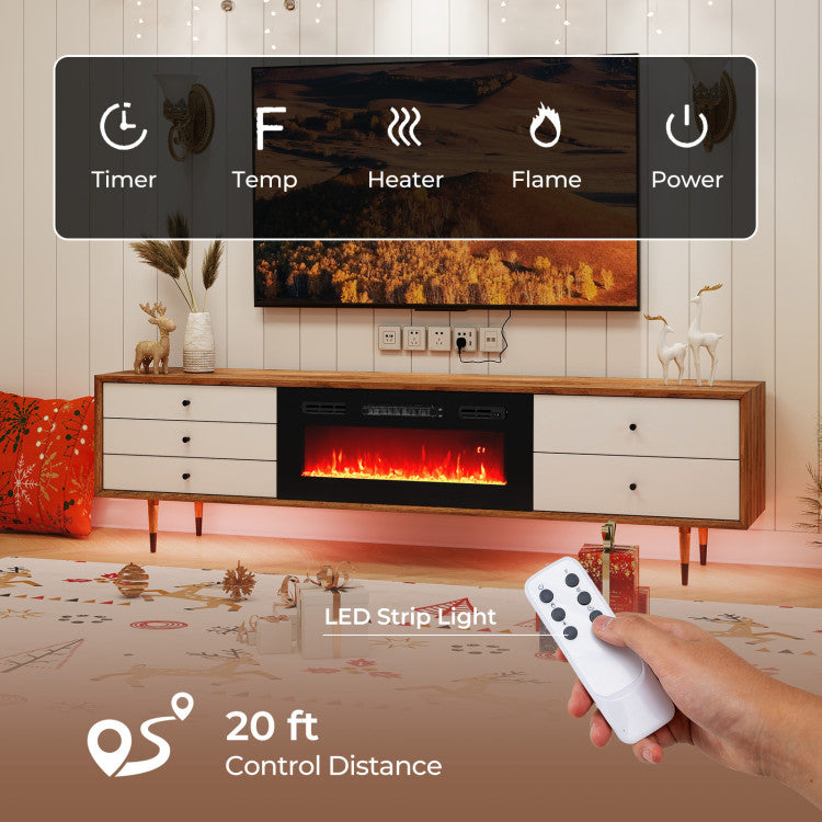 Crystal Accent Electric Fireplace Heater