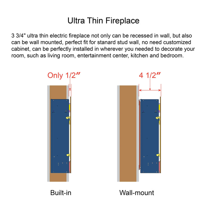 CSA Certified Electric Fireplace with Safety Features