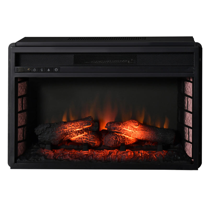 Durable Powder-Coated Steel Electric Fireplace Insert