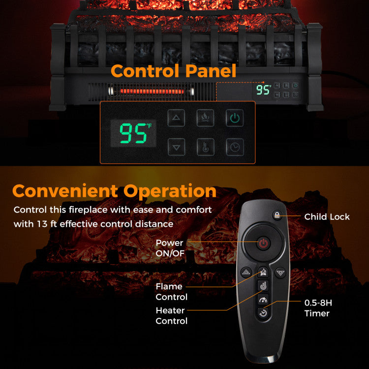 Duraflame-style electric fireplace insert with crackling sound