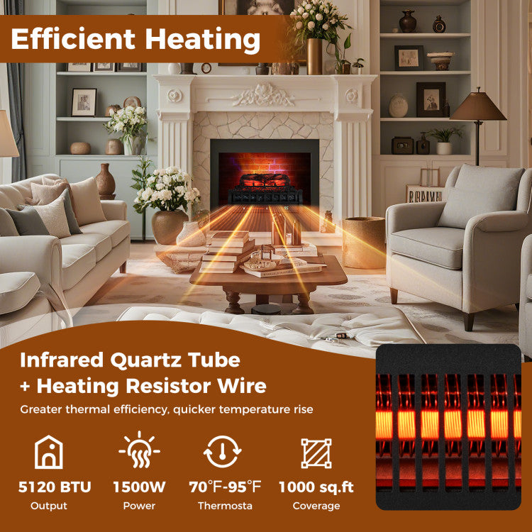 Duraflame-style electric fireplace insert with CSA certification