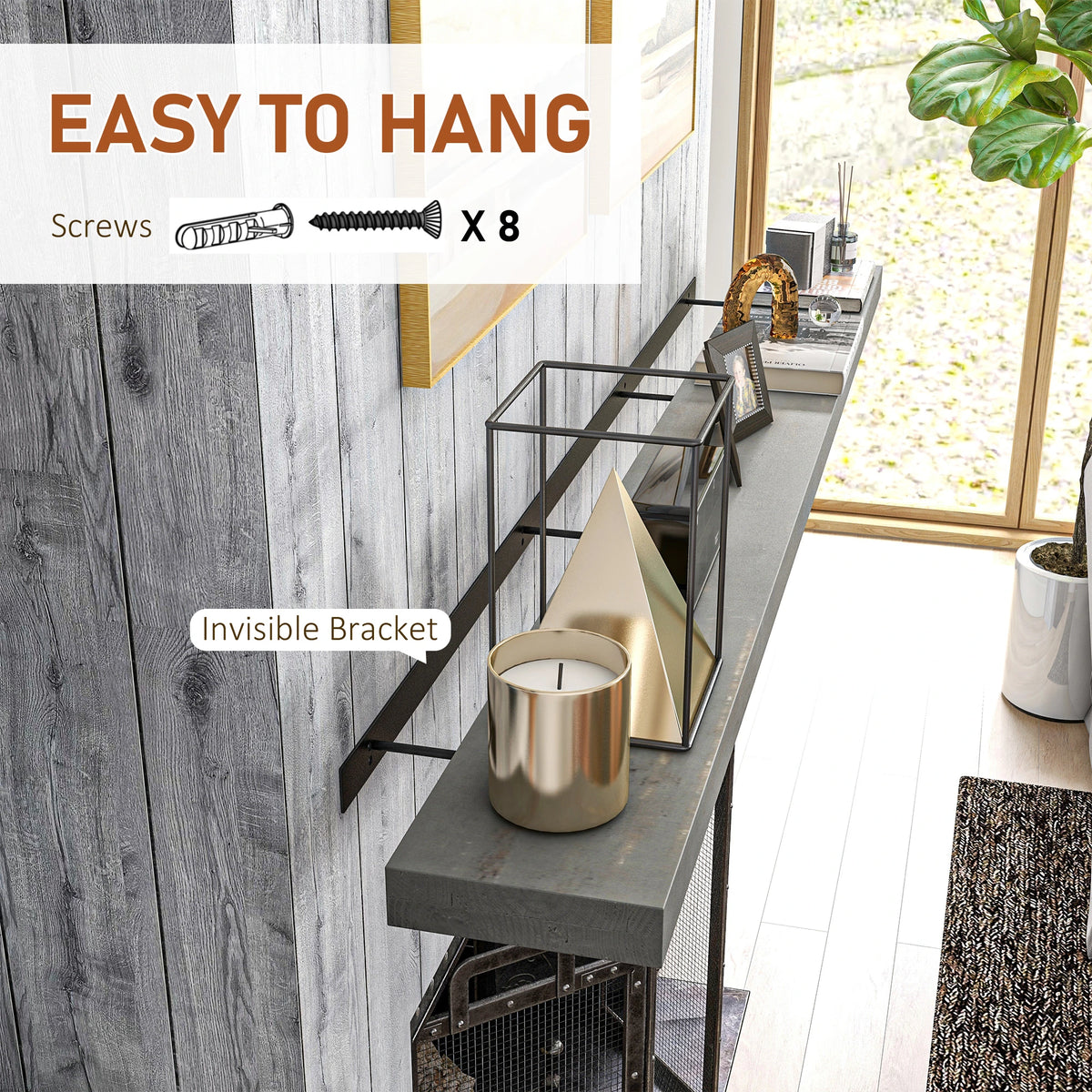 Easy install bracket system for floating mantel