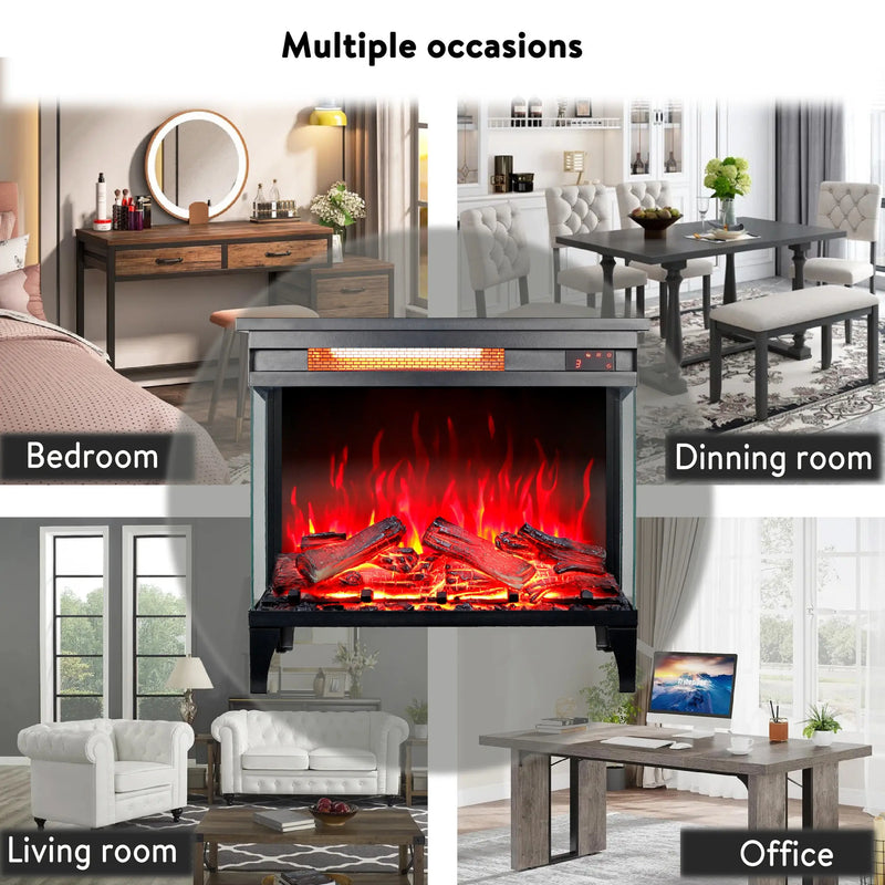 Easy installation with just a power outlet for this freestanding electric fireplace.